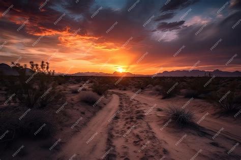 Premium AI Image | Sunrise over the desert with clouds and sky in ...