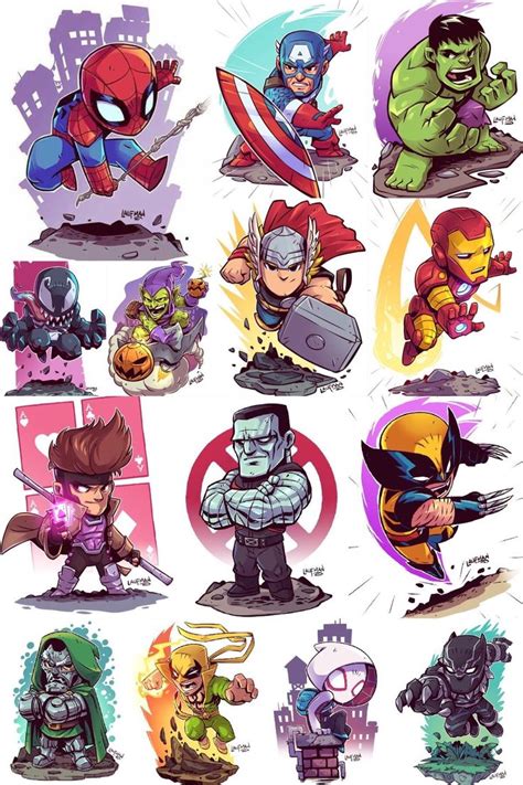 Marvel Characters by Derek Laufman | Chibi marvel, Avengers cartoon, Marvel comics art