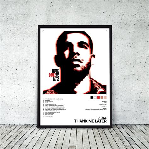 Drake Thank Me Later Album Cover Poster Print Music Wall Art | Etsy