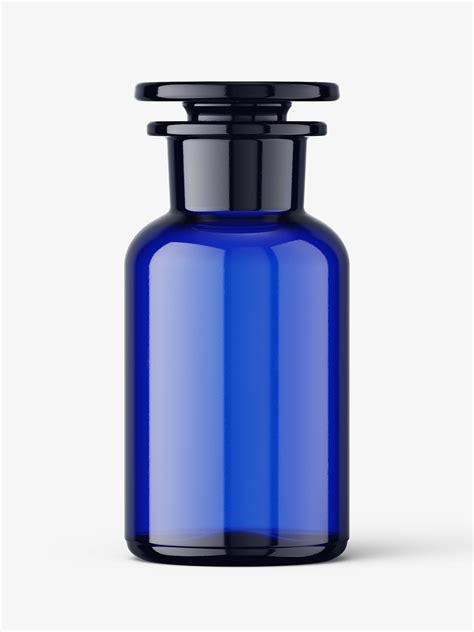Blue apothecary bottle mockup / 250 ml - Smarty Mockups
