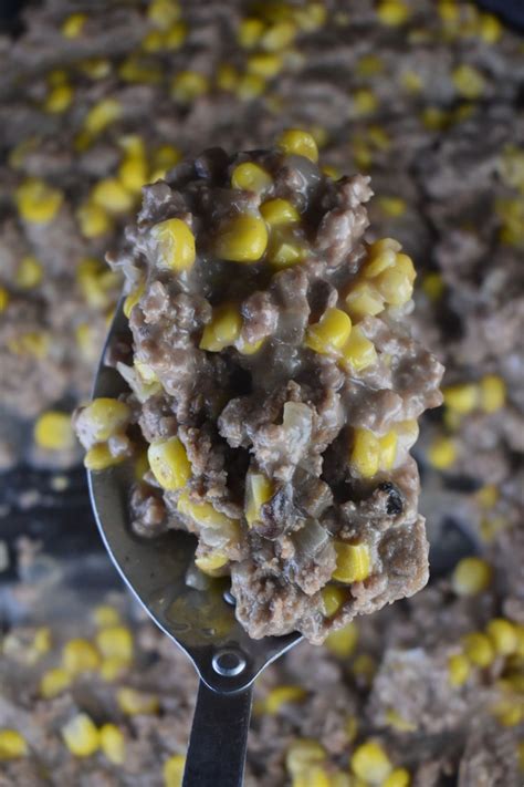 Hamburger Gravy Recipe with Corn - These Old Cookbooks