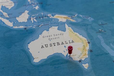 A Pin on Adelaide, Australia in the World Map Stock Photo - Image of ...