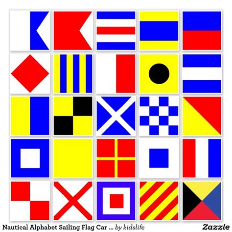 Nautical Alphabet Sailing Flag Car Decals | Zazzle | Nautical alphabet ...