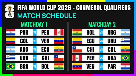 Matchday 1&2: Match Schedule | FIFA World Cup 2026 CONMEBOL Qualifiers. - YouTube