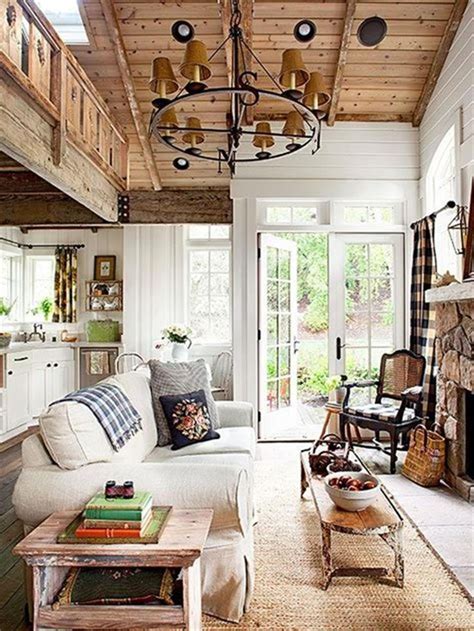 45 Stunning Small Country Farmhouse Living Room Decorating Ideas | Farm ...