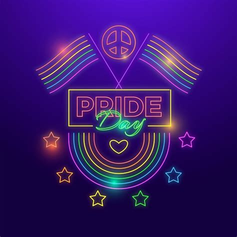 Free Vector | Realistic pride day neon sign