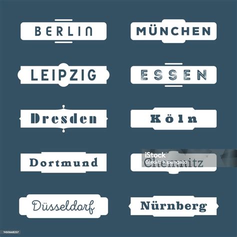 German City Name Stylized Word Signs Stock Illustration - Download ...