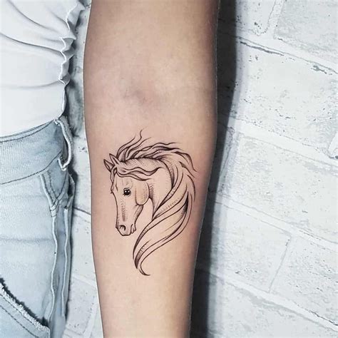 Forearm Black Horse Tattoo Head Tattoos, Mom Tattoos, Forearm Tattoos, Cute Tattoos, Body Art ...