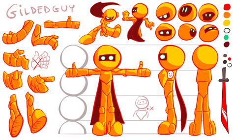 Gildedguy Model Sheet by gildedguy on DeviantArt | Stick figure animation, Cartoon style drawing ...