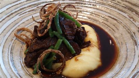 Braised daub of beef, horseradish mash, crispy onions, gre… | Flickr