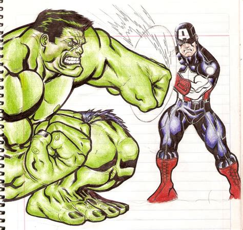 hulk vs. captain america by CHUBETO on DeviantArt