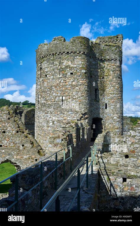 Interior ruins of the medieval Norman Kidwelly Castle, Kidwelly ...