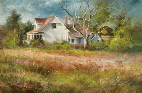 Farmhouse near Winters Cutoff, Painting by Stefan Baumann