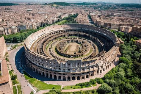 Aerial footage of Coliseum Colosseum, Rome, Italy. illustration ...