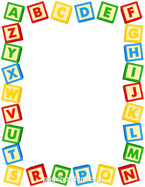 Printable alphabet blocks border. Use the border in Microsoft Word or ...