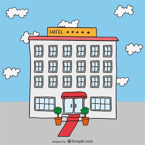 Free Vector | Hotel drawing vector