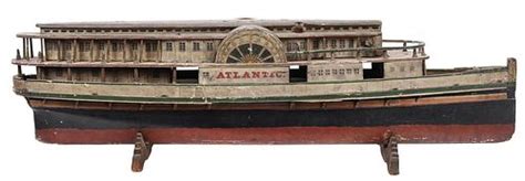 Folk Art Paddlewheeler Atlantic Large Ship Model sold at auction on ...