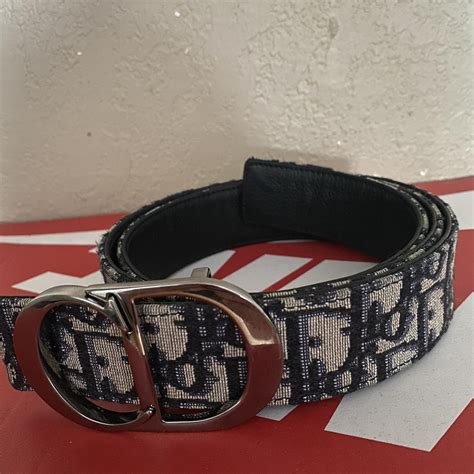 Dior Men's Black and Tan Belt | Depop