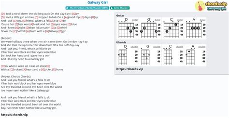 Chord: Galway Girl - tab, song lyric, sheet, guitar, ukulele | chords.vip