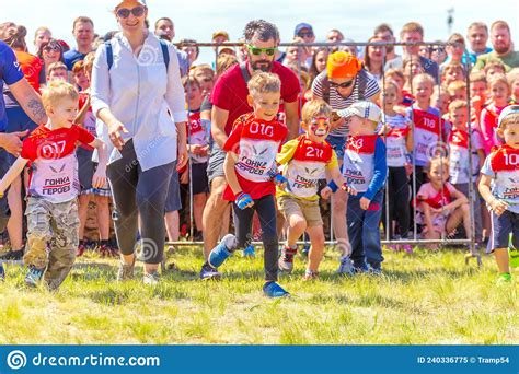 Children in a Sports Uniform are Worried before the Start in City ...