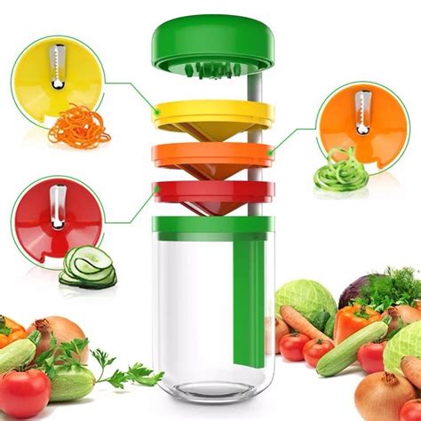 3 in 1 Vegetable Spiral Cutter Manual Multifunctional Mini Vegetable ...