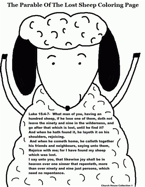 Coloring Pages For Preschoolers Parable Of Lost Sheep - Coloring Home