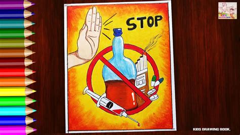 Stop Drug Abuse Drawing Easyinternational Day Against Drug Abuse Poster Drawinganti Drug Poster ...