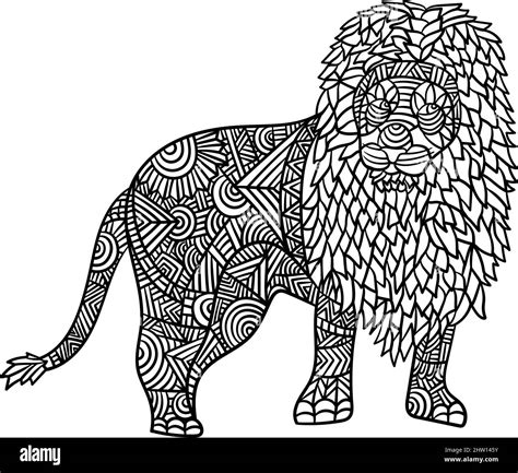 Lion Mandala Coloring Pages for Adults Stock Vector Image & Art - Alamy