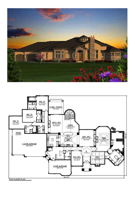 Plan 75228 | Tuscan Style with 4 Bed, 5 Bath, 4 Car Garage | Tuscan house plans, Mediterranean ...