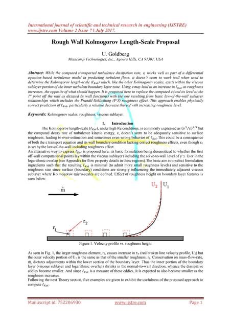 Rough Wall Kolmogorov Length-Scale Proposal | PDF