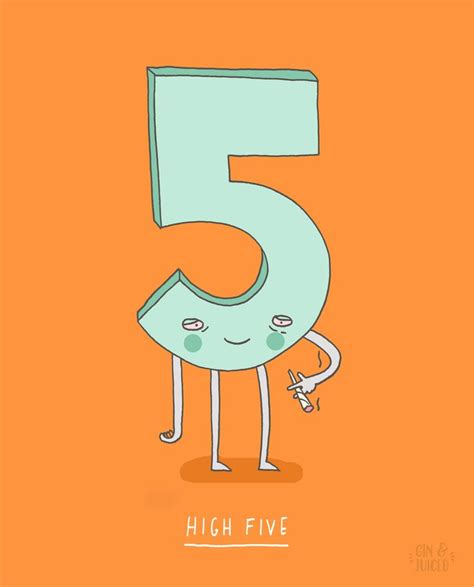 High Five - Funny, Punny, Illustrated Greeting Card // More puns and ...