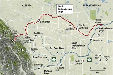 Saskatchewan River Map Canada - Descargar Pdf