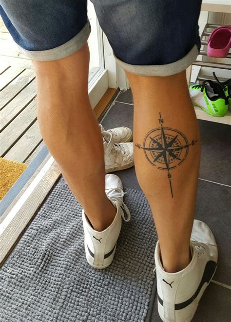 #compass #calf tattoo | Twin tattoos, Calf tattoo, Calf tattoo men