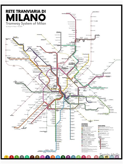 "Milan Tramway System Map + Metro" Poster for Sale by serransk | Redbubble