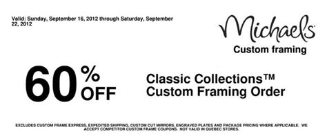 Michaels: 60% off Custom Framing Printable Coupon