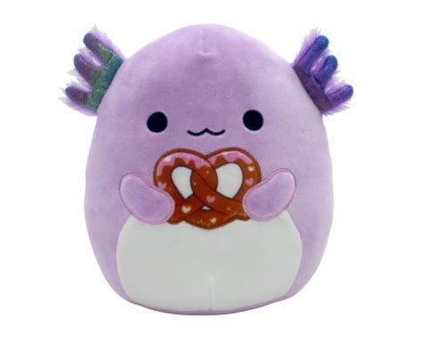 Squishmallows Valentine's Day Axolotl with Pretzel Plush - Purple, 8 in - Kroger