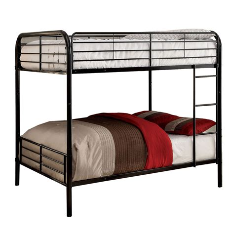 Industrial Style Full over Full Metal Bunk Bed with Tubular Frame ...