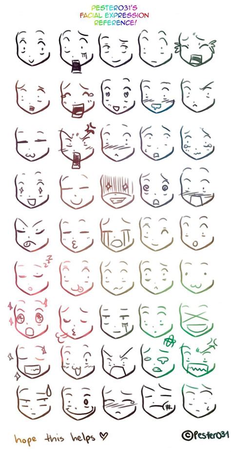 A reference on drawing chibi faces :3 | Anime face drawing, Anime ...