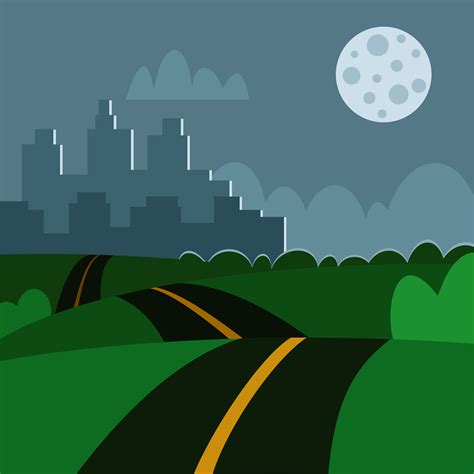 Road at night - Free Stock Illustrations | Creazilla