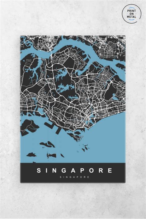 'Map Singapore Black' Poster by UrbanMaps | Displate | Map print ...