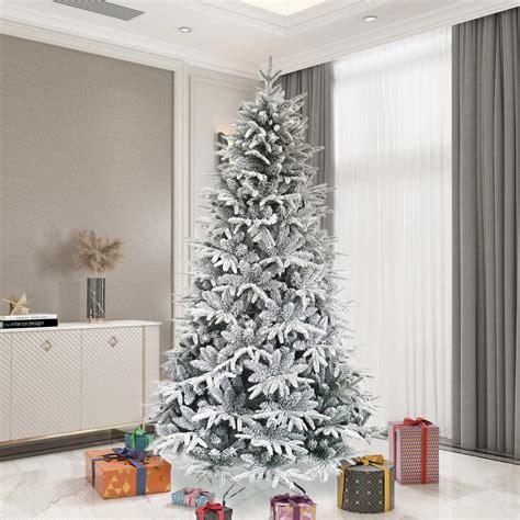 Christmas Trees Clearance, 7FT Artificial Snow Flocked Christmas Tree ...