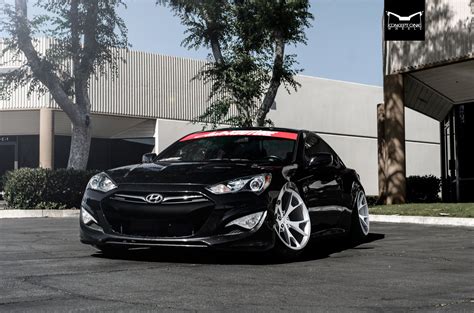 Stanced Out Black Hyundai Genesis Coupe Featuring Chrome Concept One ...