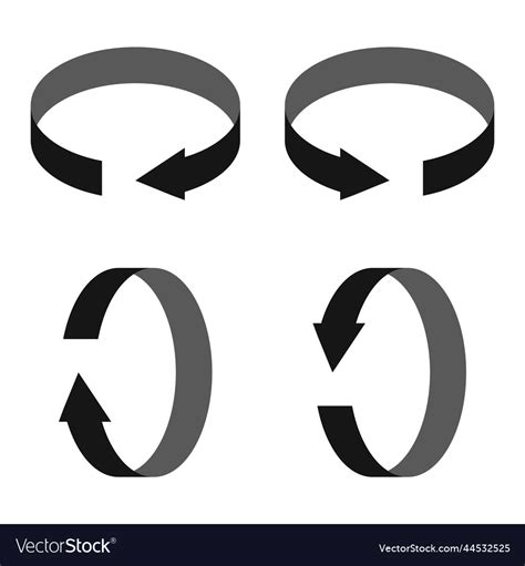 Rotation icon clockwise counterclockwise torque Vector Image