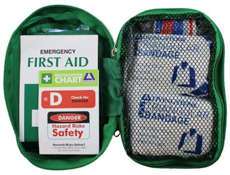 Hiking First Aid Kit, Complete Set In Green Nylon Pouch - Everything Safety