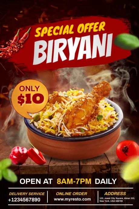 Copy of Biryani Food Menu | PosterMyWall