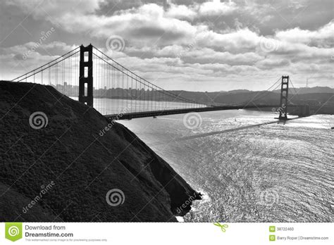 Golden Gate Bridge in Black and White Stock Photo - Image of west, golden: 38722460