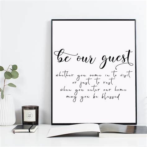 Be Our Guest Guest Room Decor Guest Room Wall Art Quote - Etsy