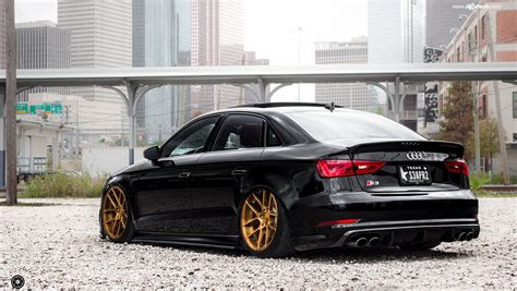 Stylish Thing: Black Audi S3 on Gold Avant Garde Rims | Black audi, Audi, Avant garde wheels