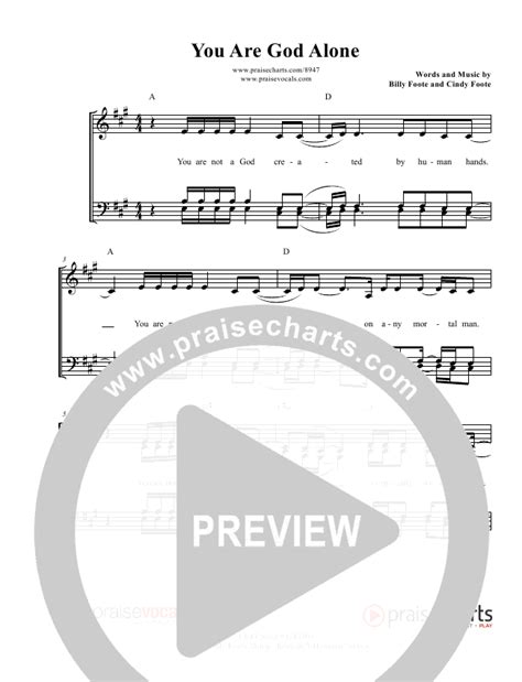 You Are God Alone Sheet Music PDF (PraiseVocals) - PraiseCharts