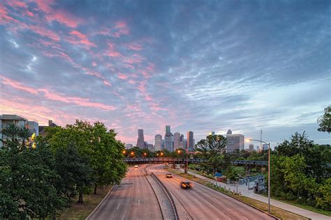 Summer Sunrise - Downtown Houston Skyline Texas Photograph by Silvio Ligutti